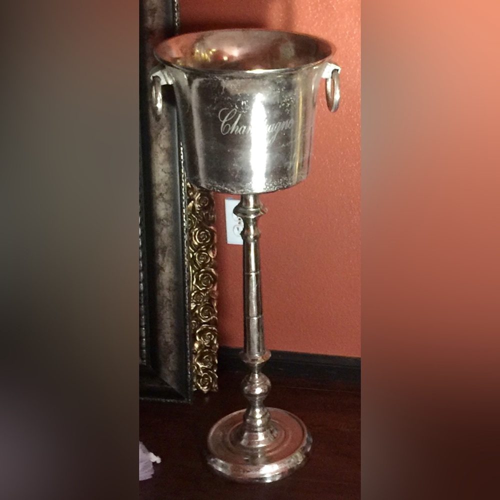 Silver Champagne Ice Bucket Aluminium Metal Engagement Wedding Anniversary